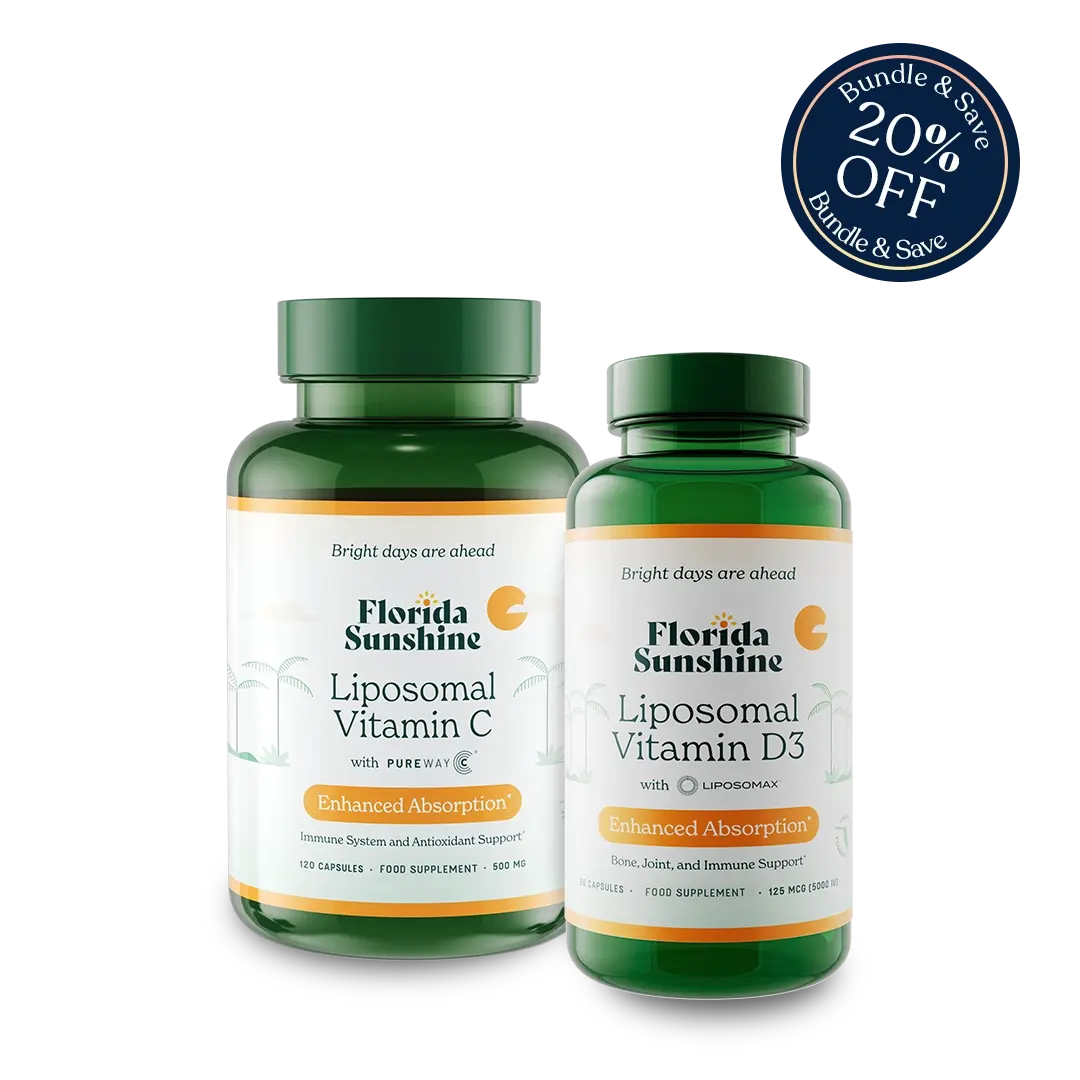 Liposomal Vitamin C (120 Capsules, 500mg) and D3 (90 Capsules, 150mcg) Bundle Florida Sunshine Vitamins