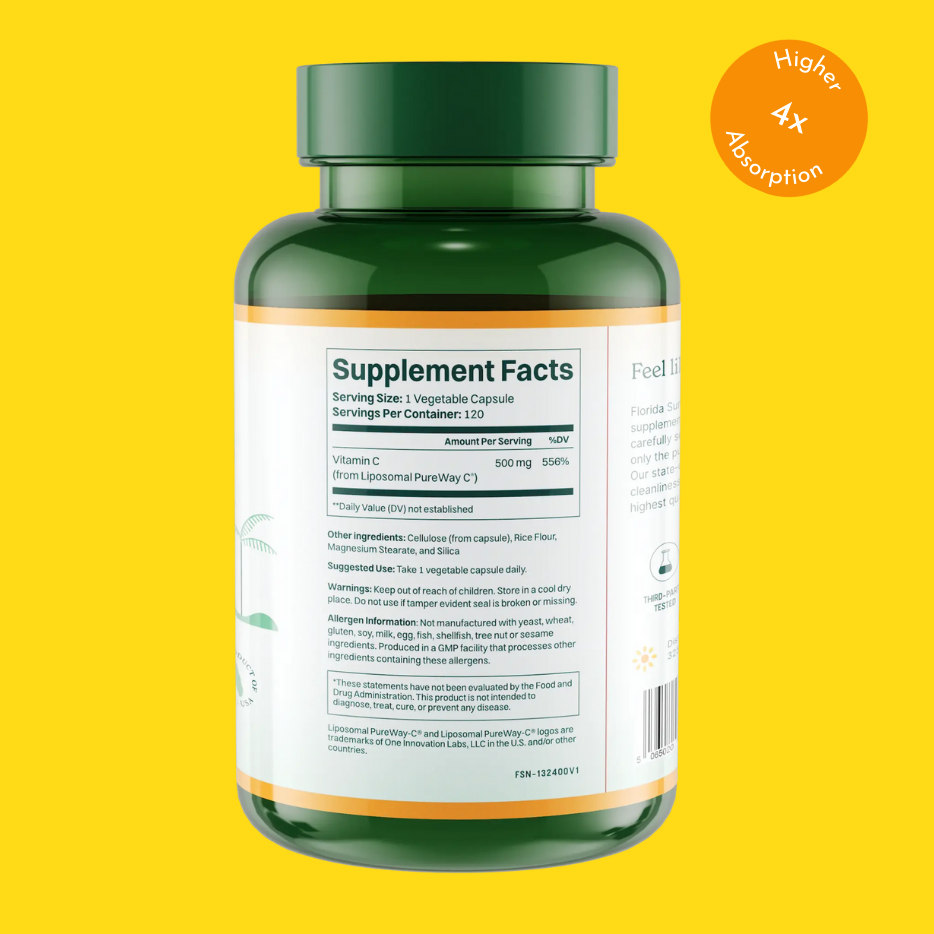 Liposomal Vitamin C - 120 Capsules (500mg) - £0.25 per capsule